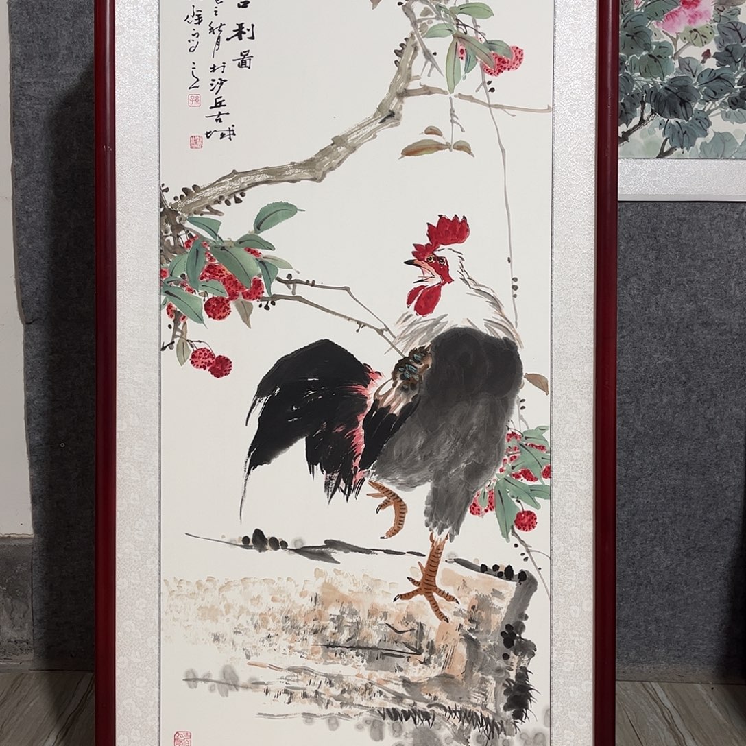 国画书画作品带框63×123