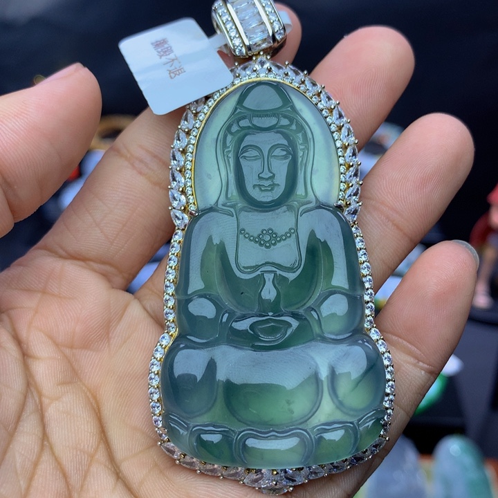 翡翠手链银S925镶嵌翡翠