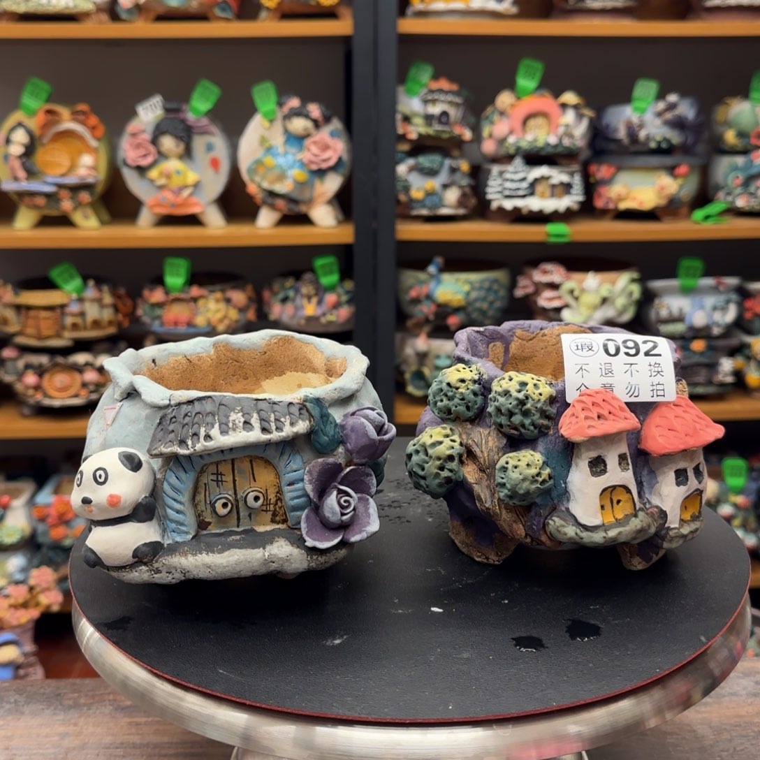 【闪购商品】陶瓷紫**花粗陶手捏