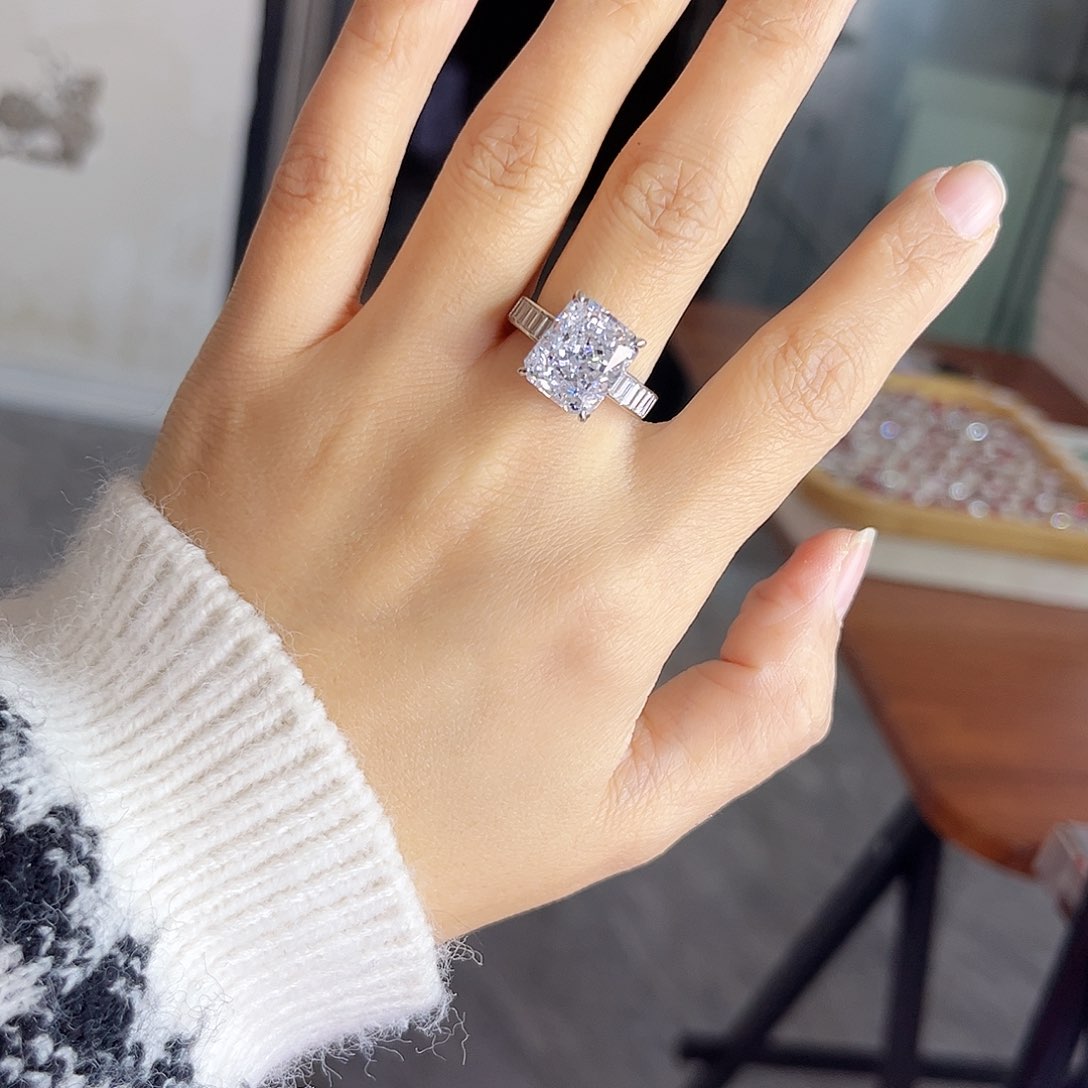 戒指彩色蓝宝石银S925镶嵌