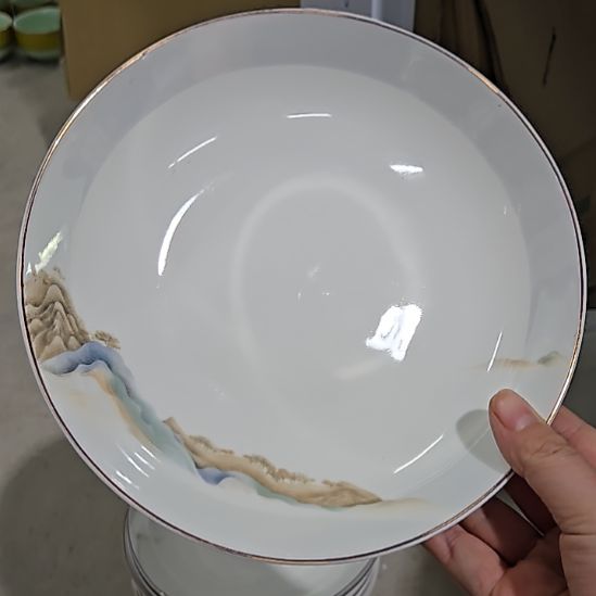 瓷片微瑕千里江山8寸4个深盘66666