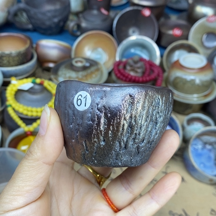 陶杯子全手工裸烧柴烧茶器