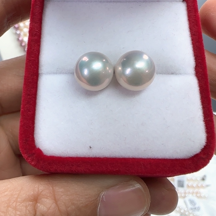淡水珍珠耳饰银S925镶嵌