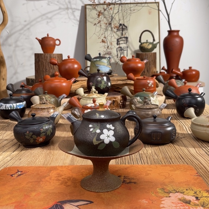 行*?常滑昭龙手作茶壶（壶承）