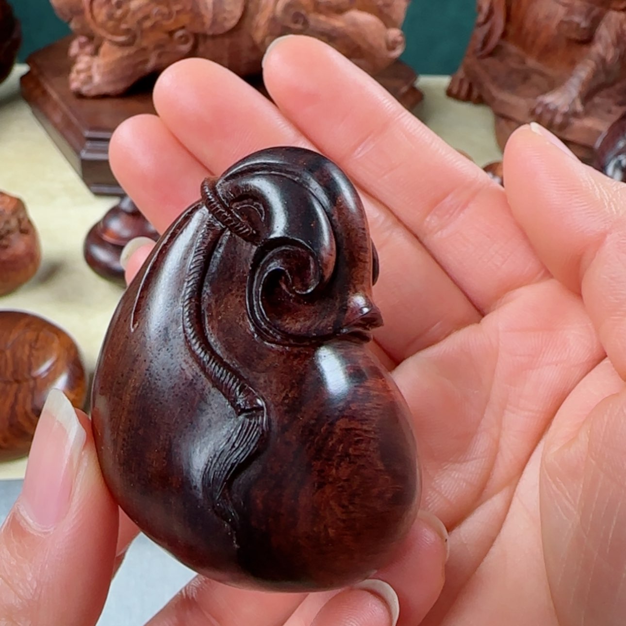 【闪购商品】黄花梨/降香黄檀把件代代有福 手把件