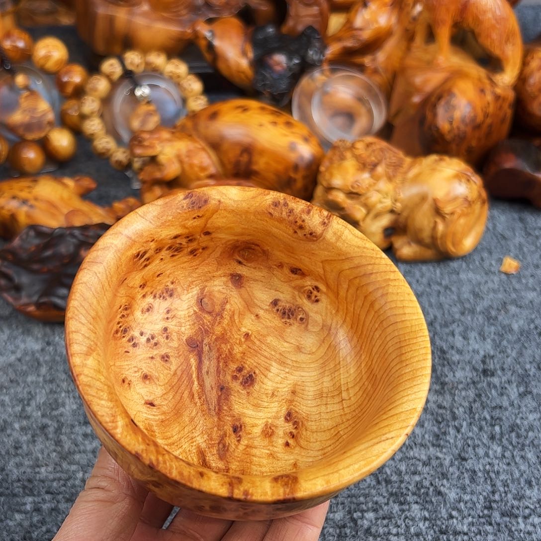 柏木吉**丁太行崖柏瘤疤碗