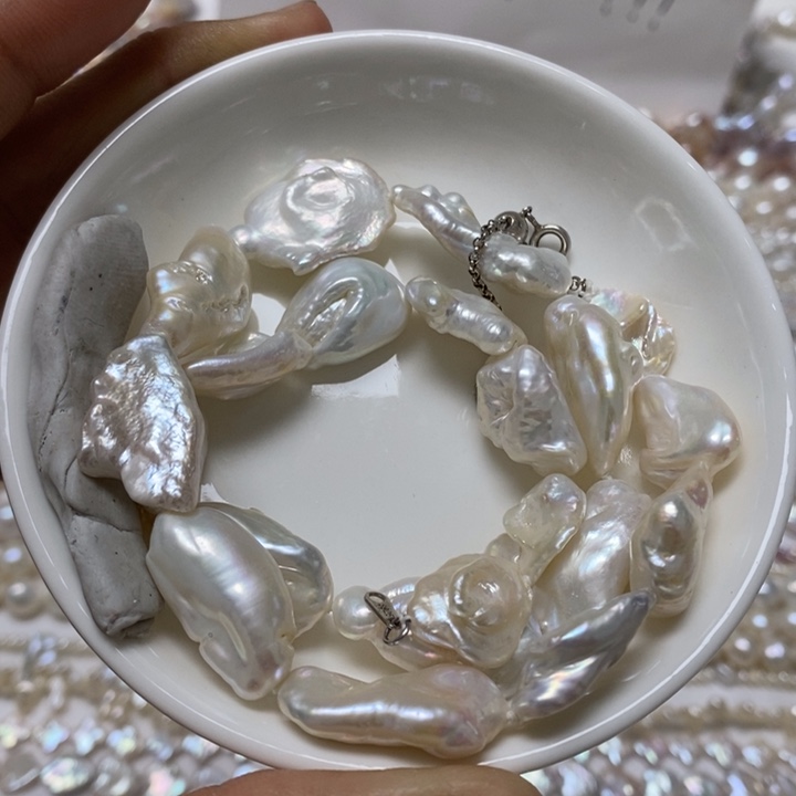 淡水珍珠颈饰银S925镶嵌