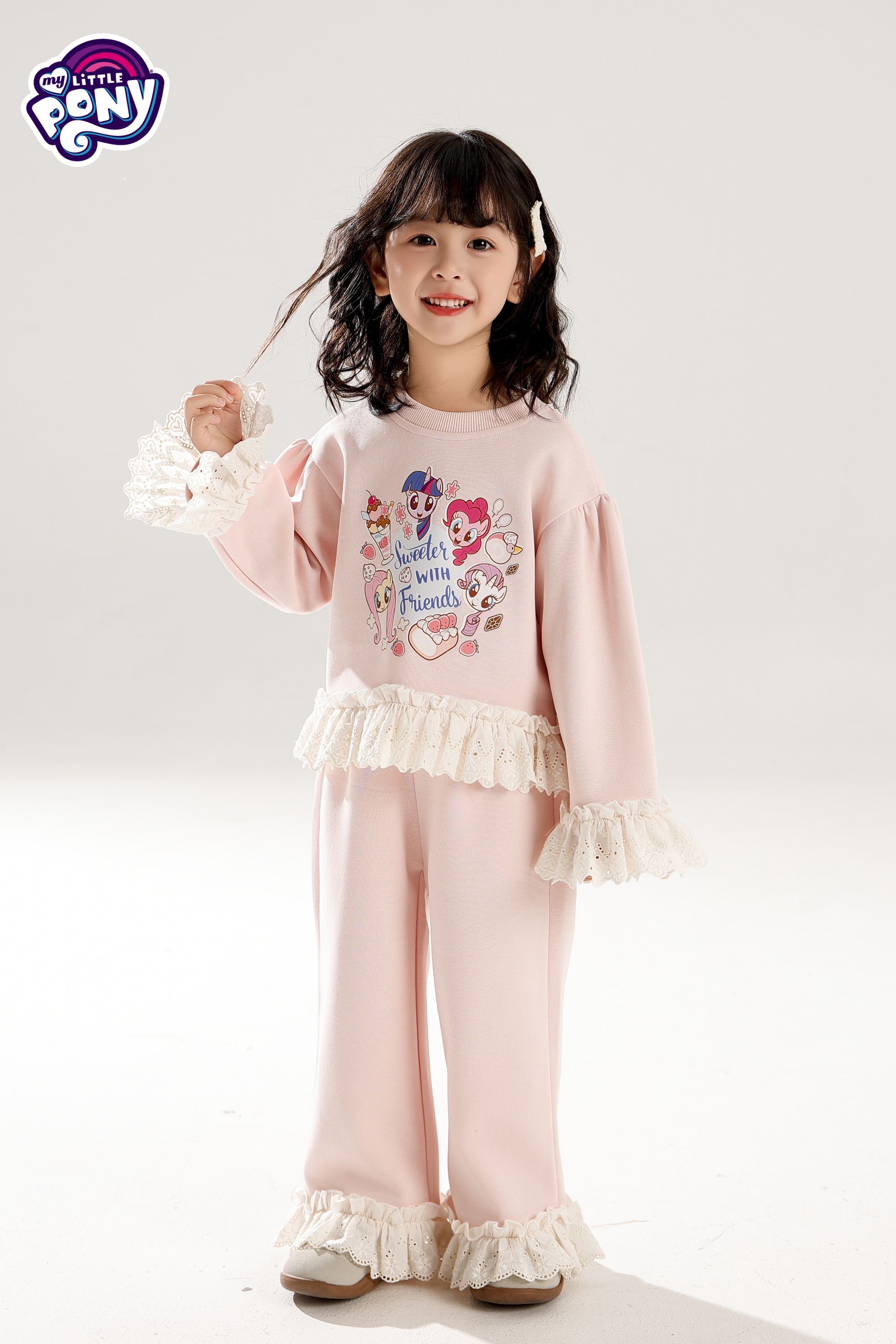 MY LITTLE PONY/小马宝莉2025春秋款女宝宝公主洋气卡通简约套装