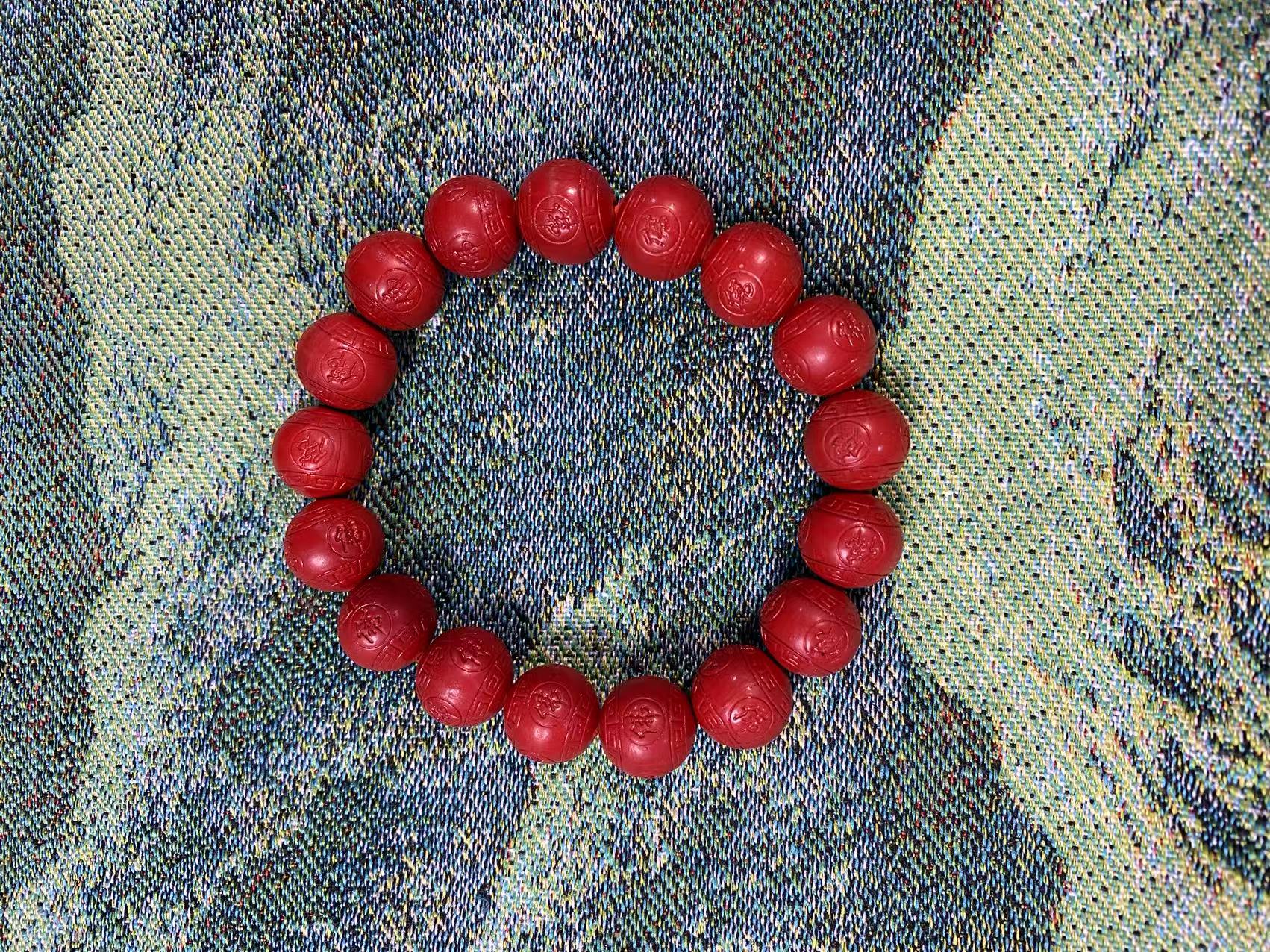 天然辰砂瑞哥专属精品辰砂手串D26