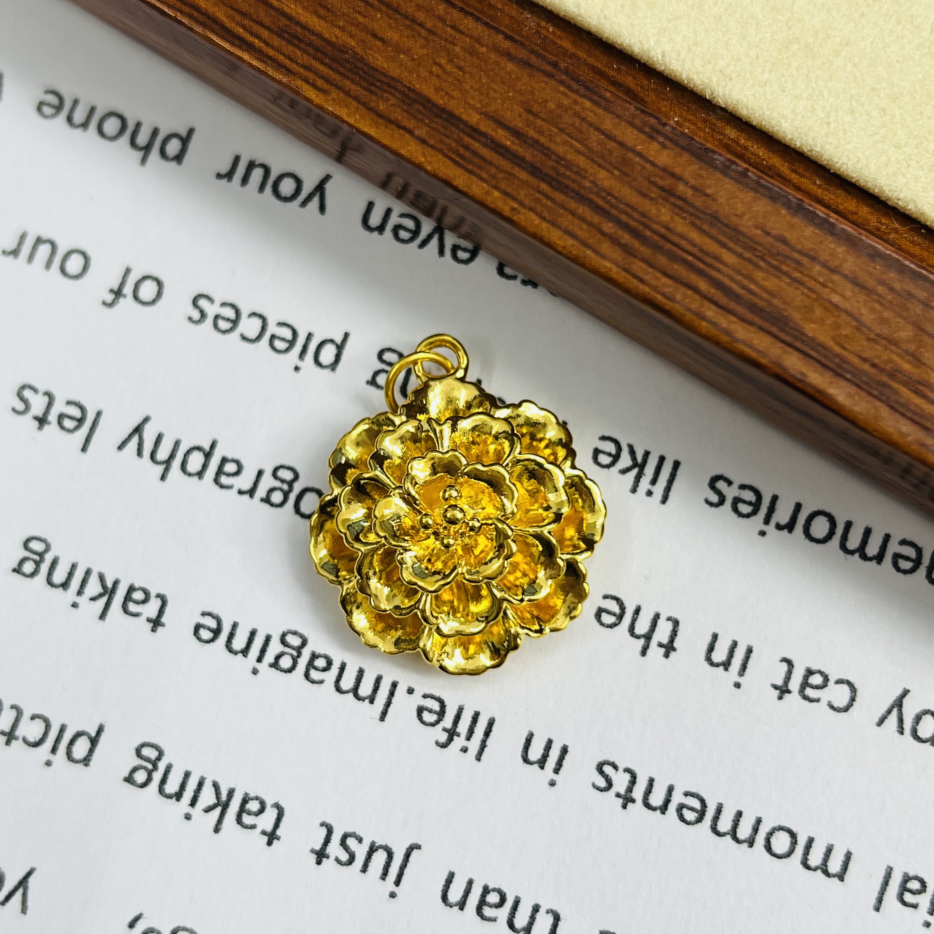 足金999牡丹花提溜黄金19m首饰配件DP2762-01130