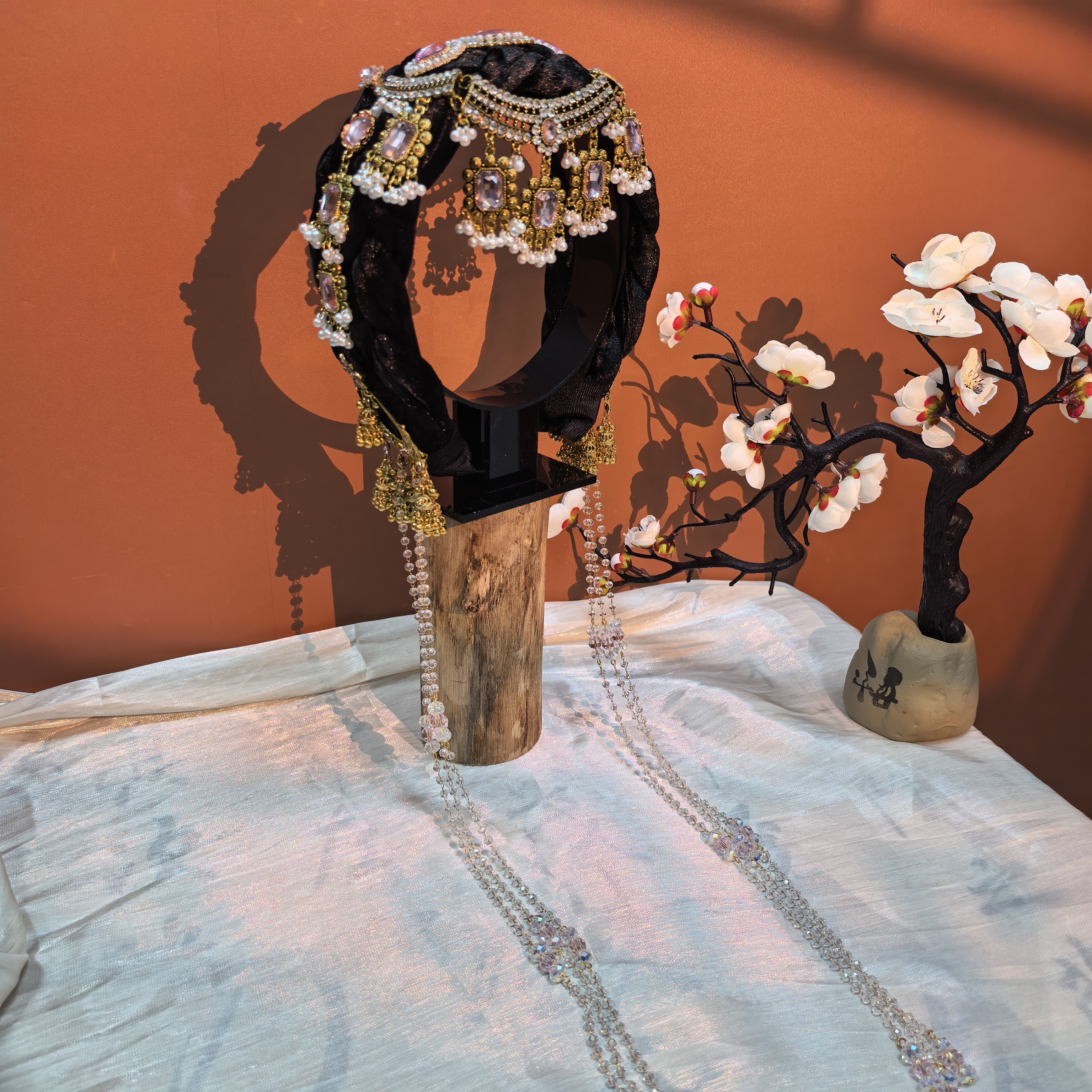 【媚娘】原创自制新中式水钻流苏发箍