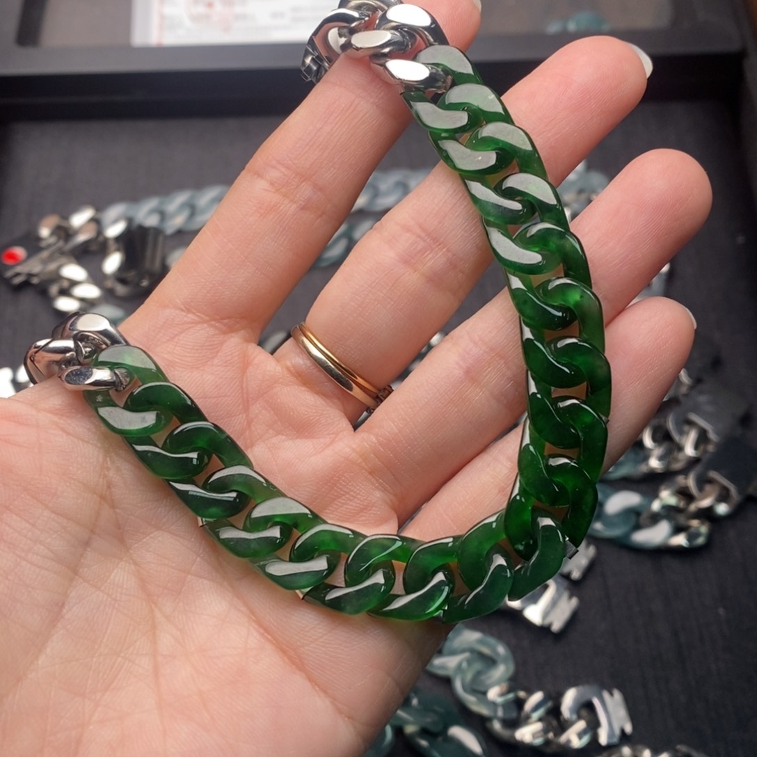 官***7翡翠未镶嵌手链手链10001