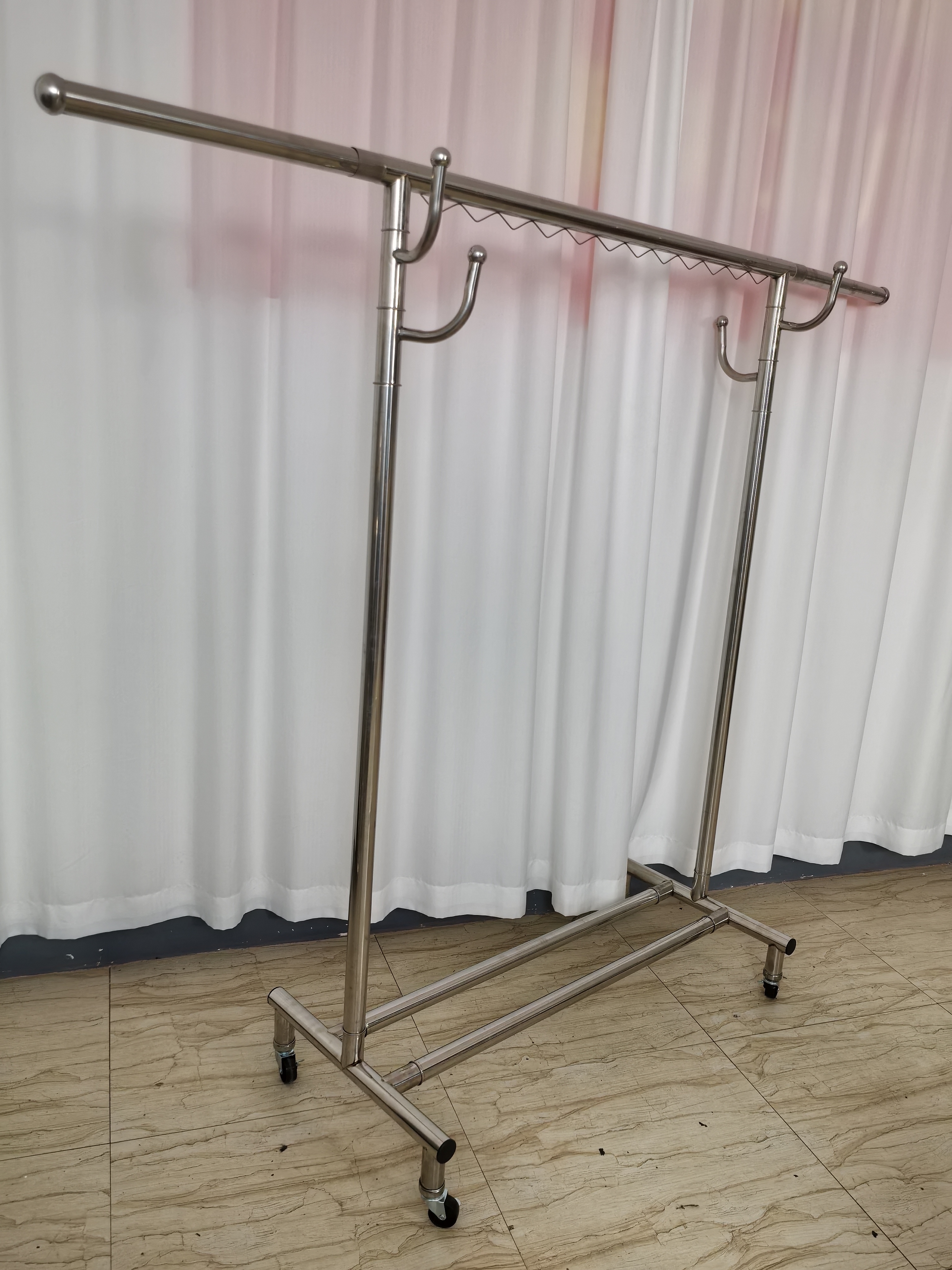 单杆衣帽钩款不锈钢晾衣架置物架可伸缩衣架鞋架耐用方便收纳凉鞋