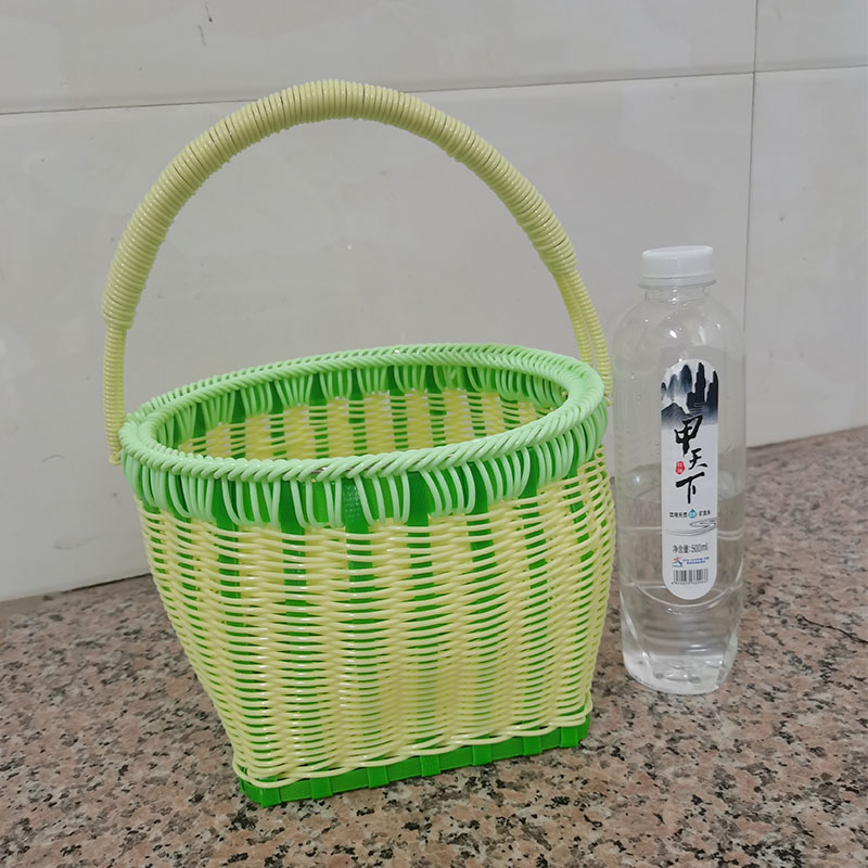 家用购物篮编篮藤编编纯手工鸡蛋篮，菜篮圆形织筐买菜菜篮子手提