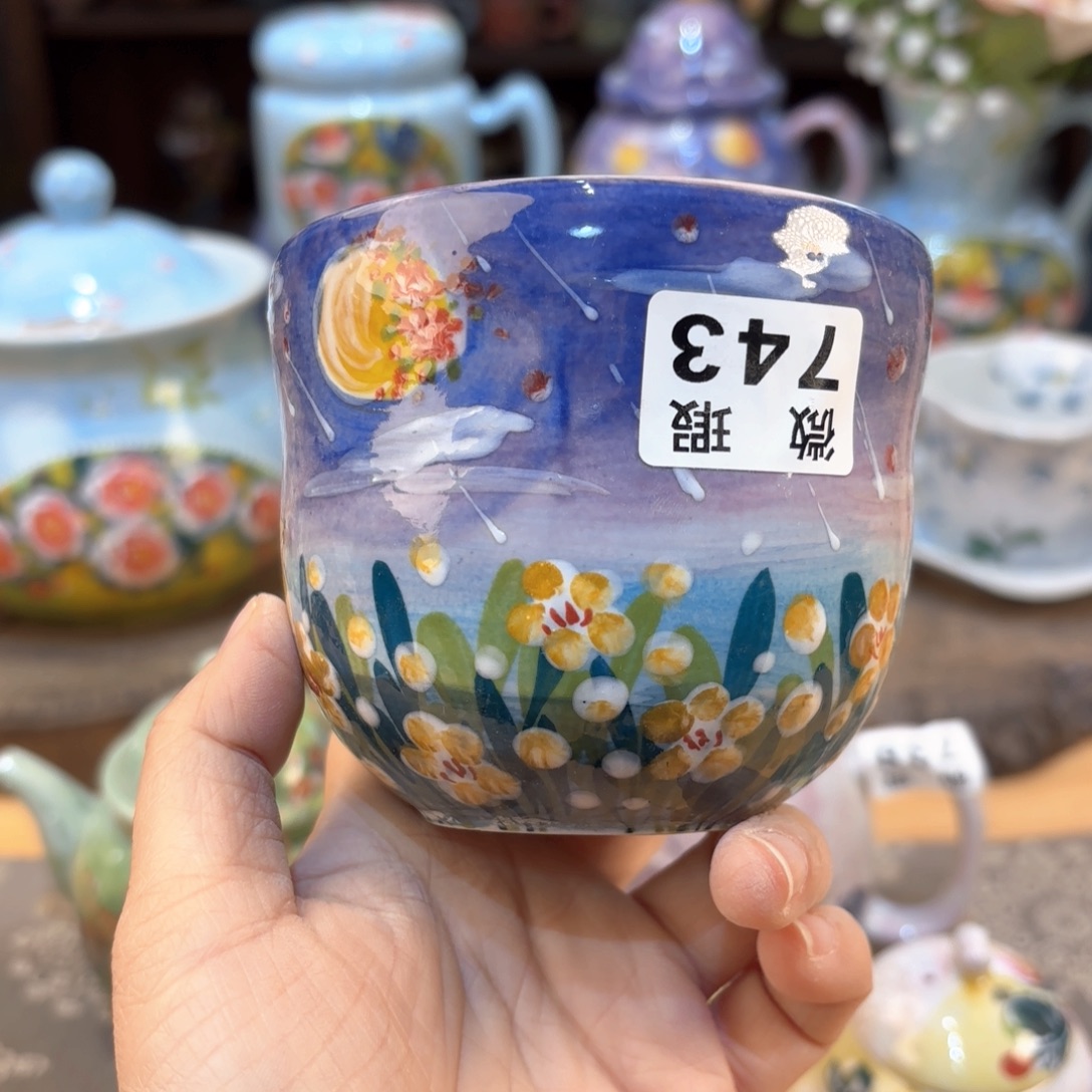 景德镇手绘高温釉下彩陶瓷茶具