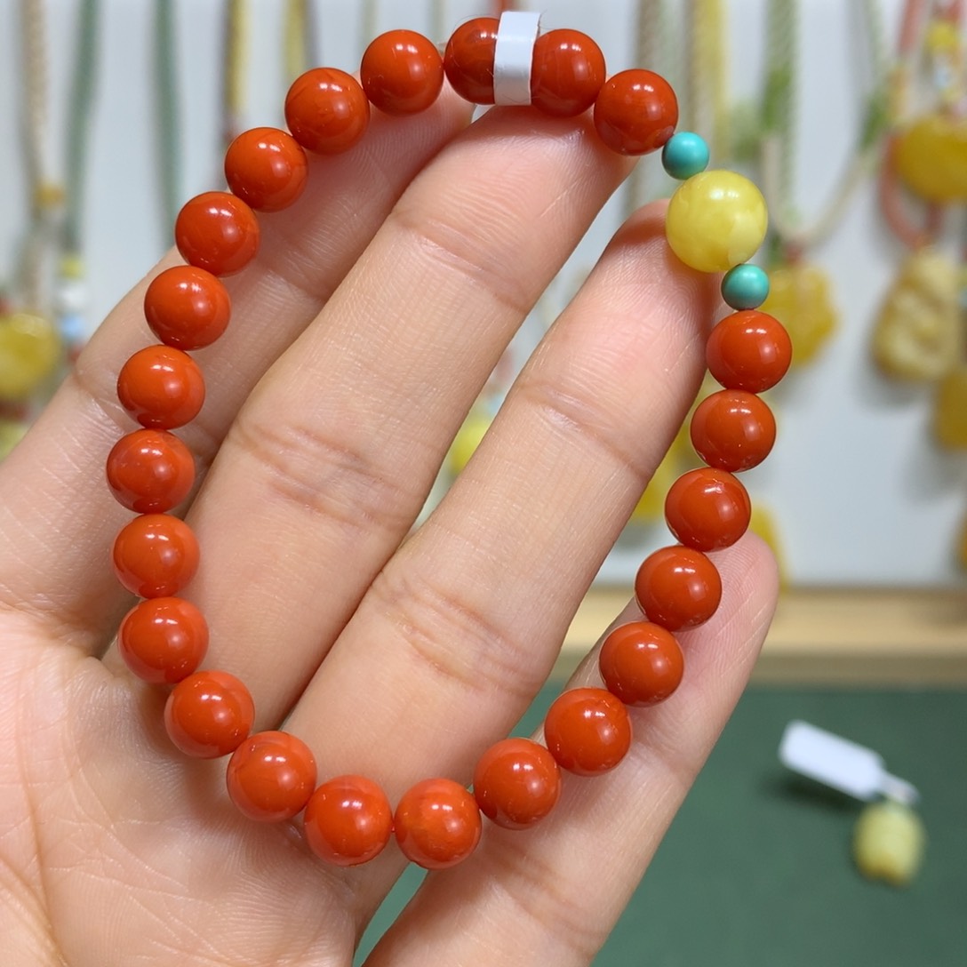 南红玛瑙手链未镶嵌7mm尺寸