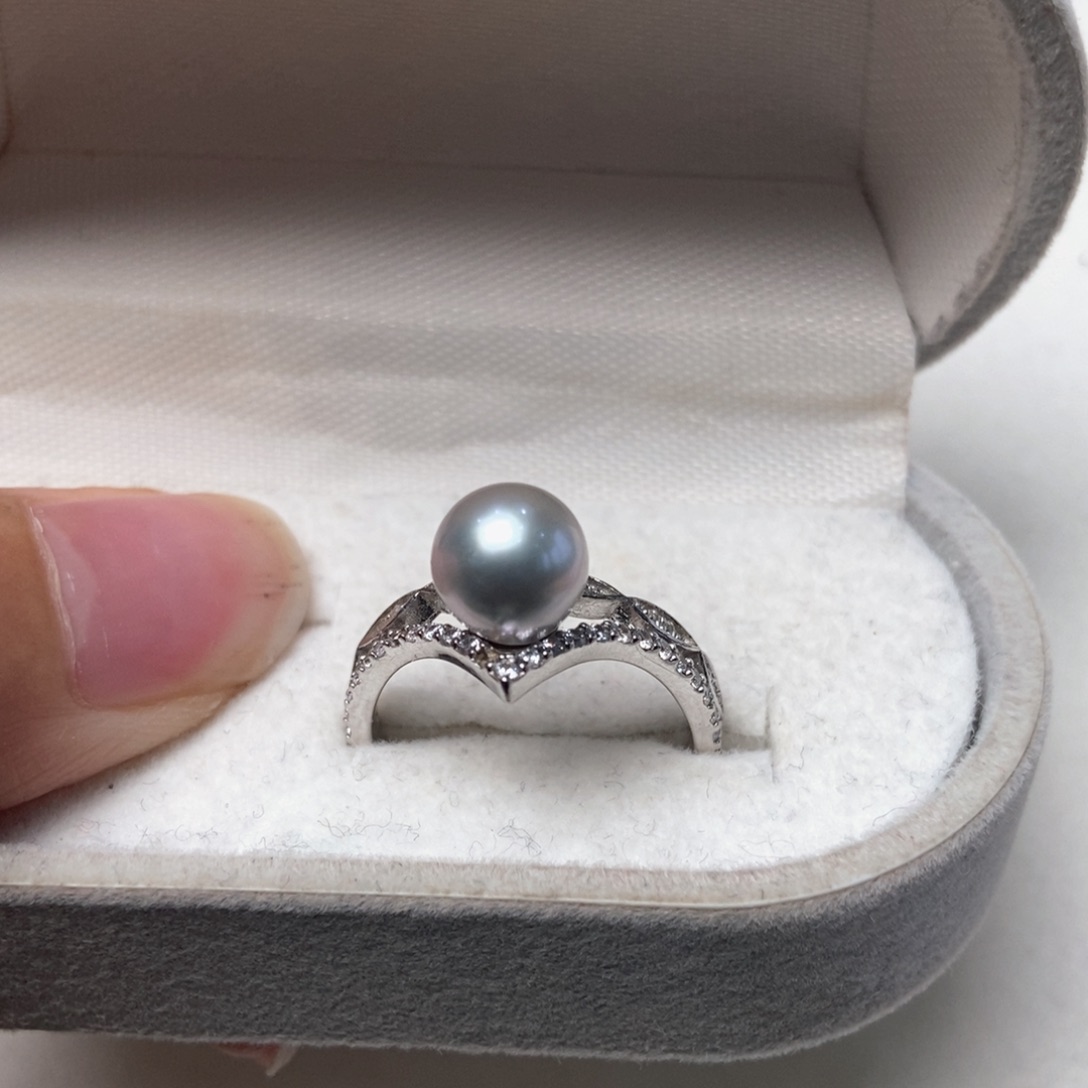 海水珍珠戒指银S925镶嵌