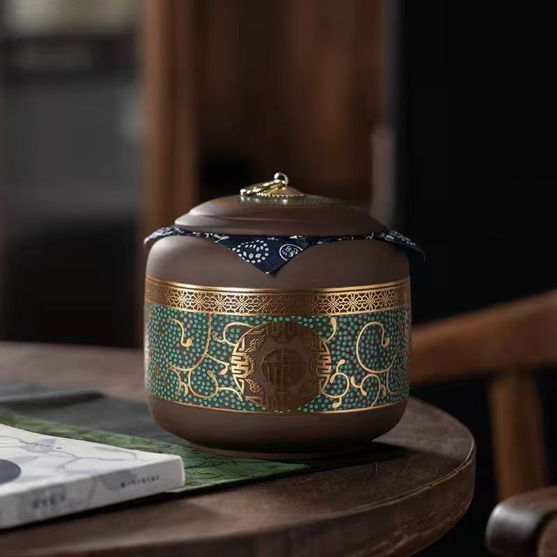 陶瓷紫砂中式家用茶叶密封罐
