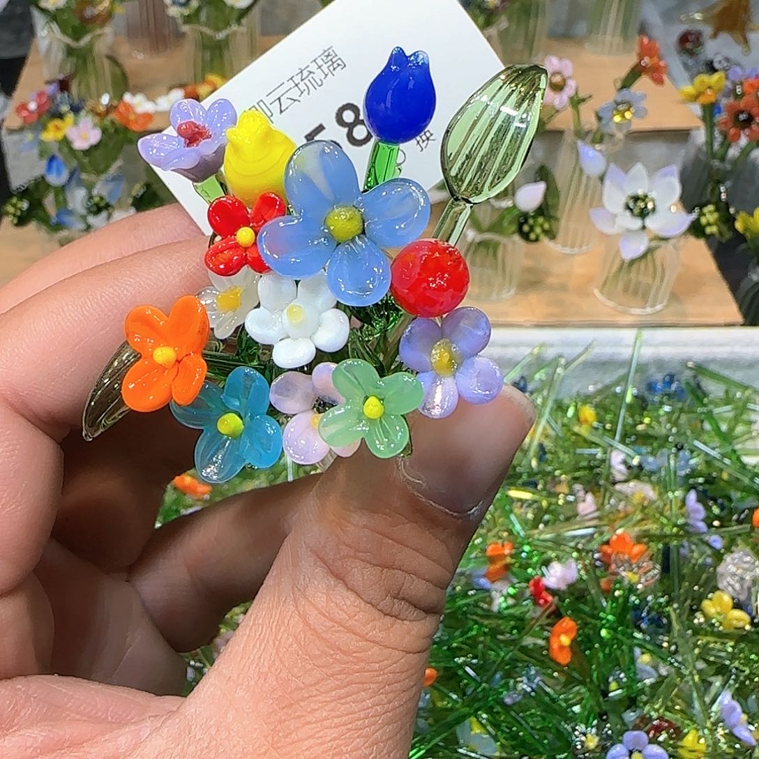 琉璃手工艺品584插花