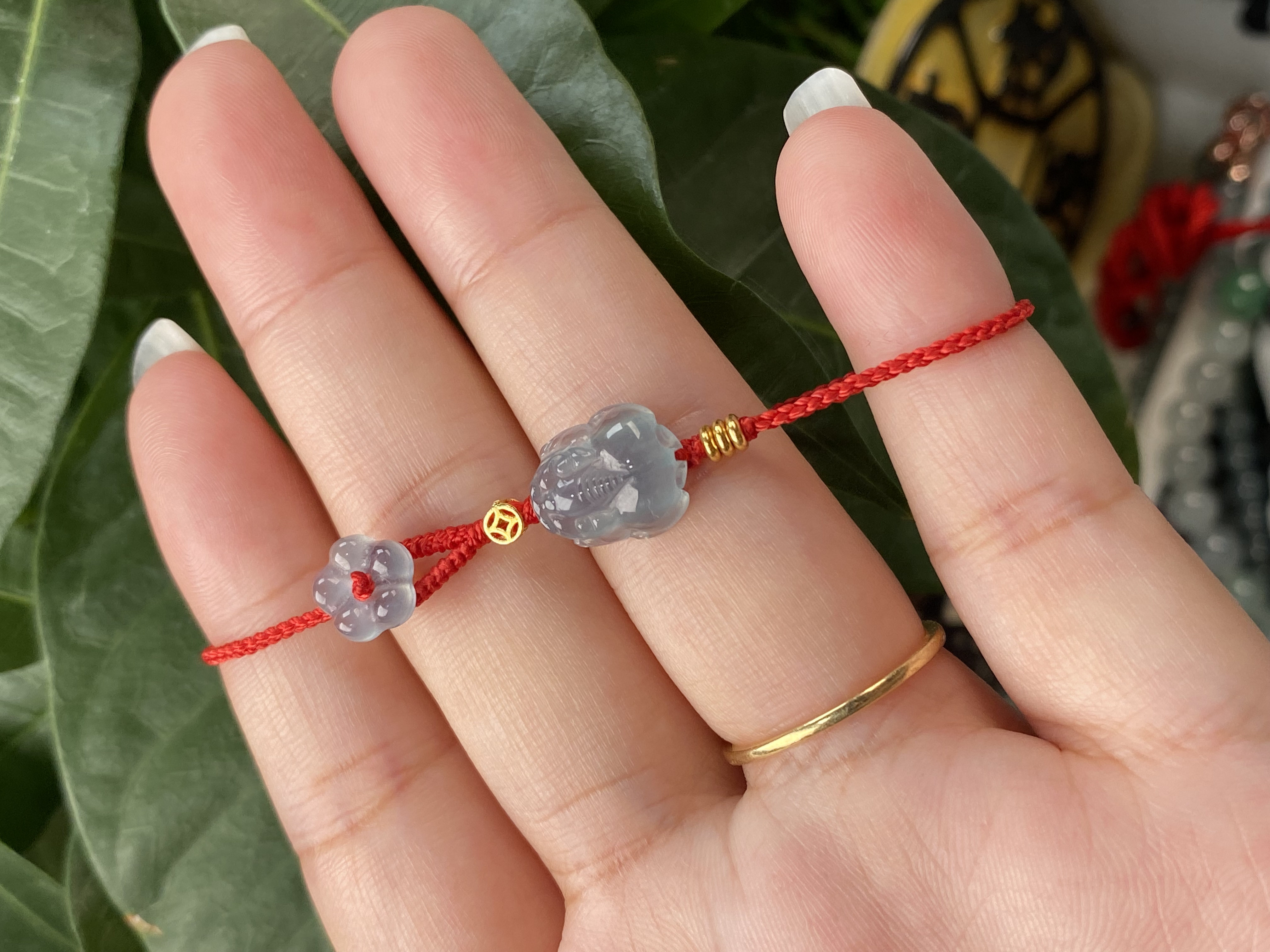 纯天然A货翡翠冰种招财貔貅有钱花新年红绳本命年必备