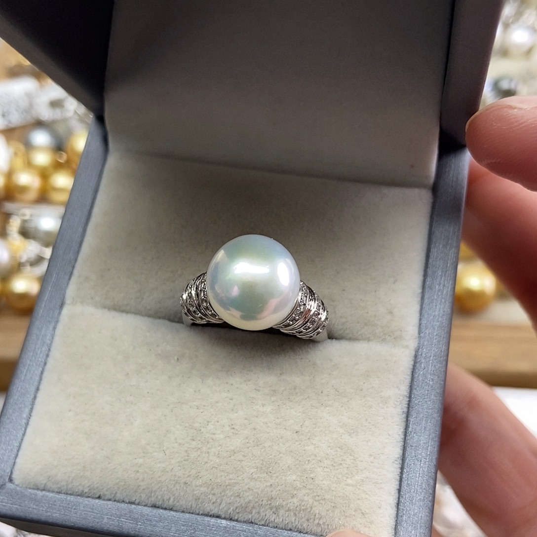 淡水珍珠银S925镶嵌戒指