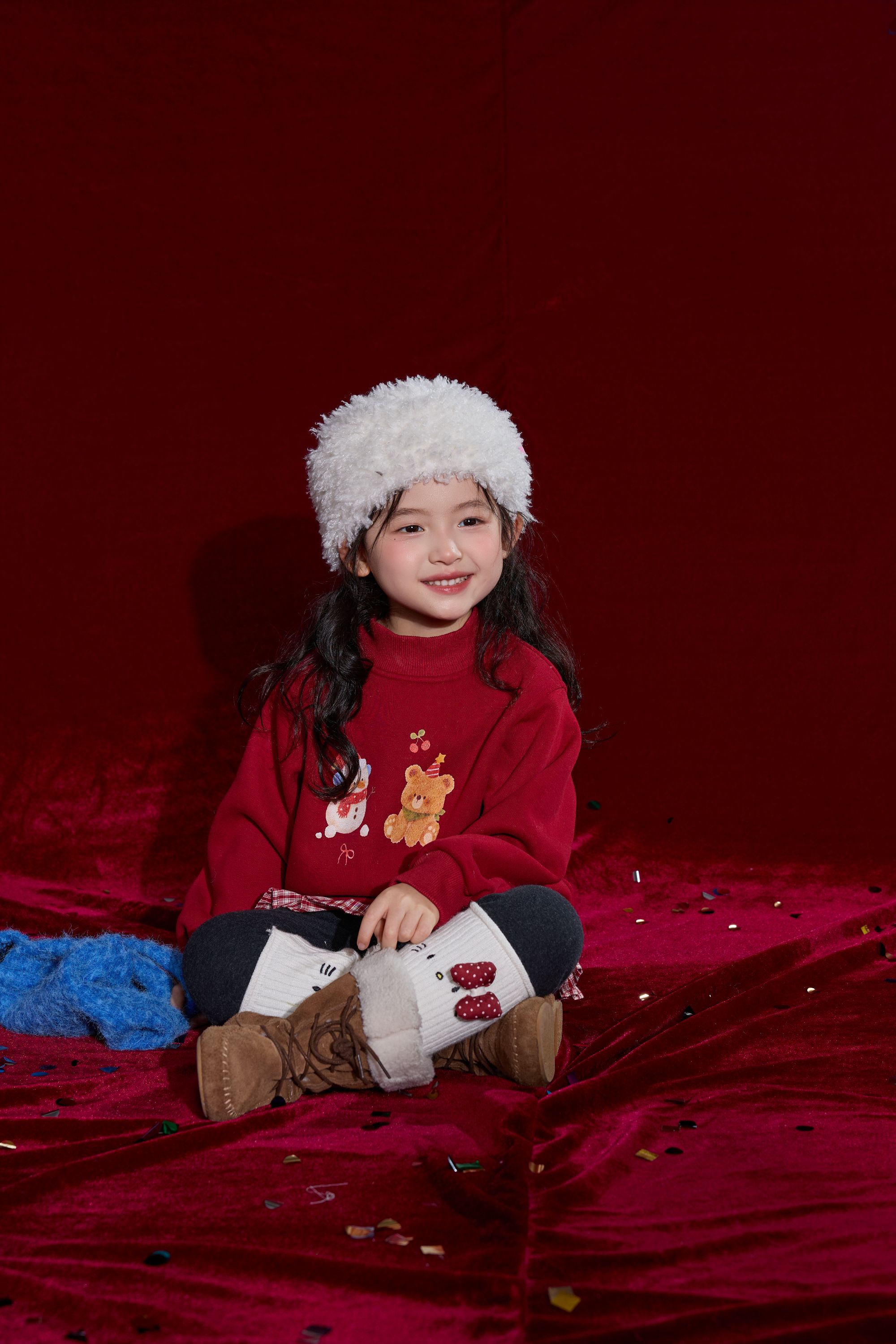 XH【平安喜乐】儿童韩系可爱卡通拼接加厚卫衣（年款）WZJ-26821