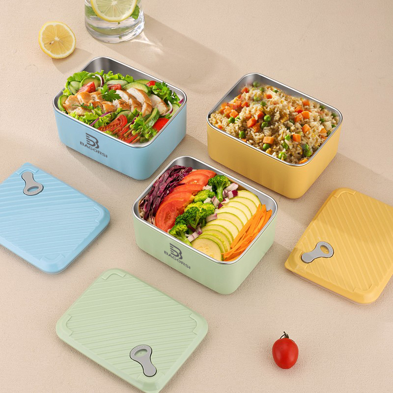 【送勺子】304不锈钢便当盒饭盒带饭可进微波炉不串味密封不漏便携
