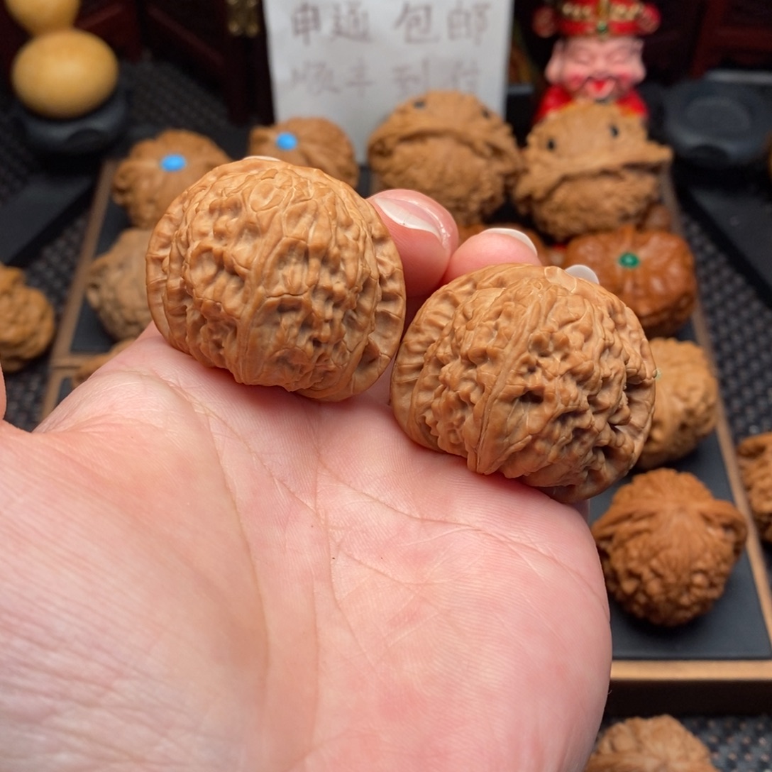 把件文玩核桃全品白茬闷白41尺