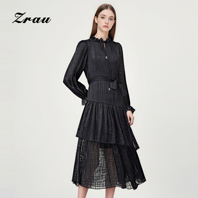 ZRAU法式复古优雅收腰连衣裙Z1243L0053