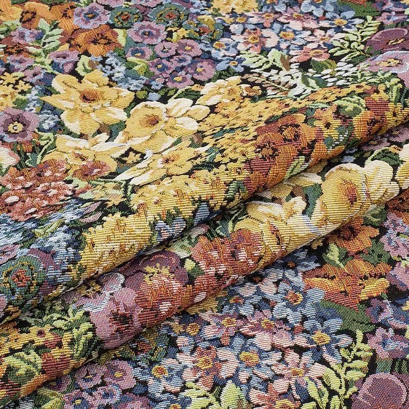铃兰花繁花系列美式轻奢风色织提花布桌布箱包服装手工DIY面料