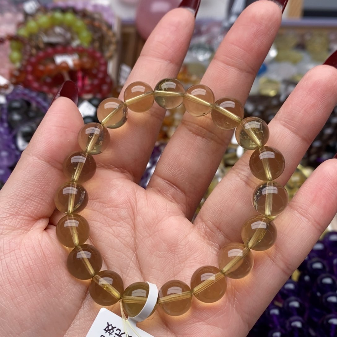 水晶手串未镶嵌吉*洋黄水晶32g