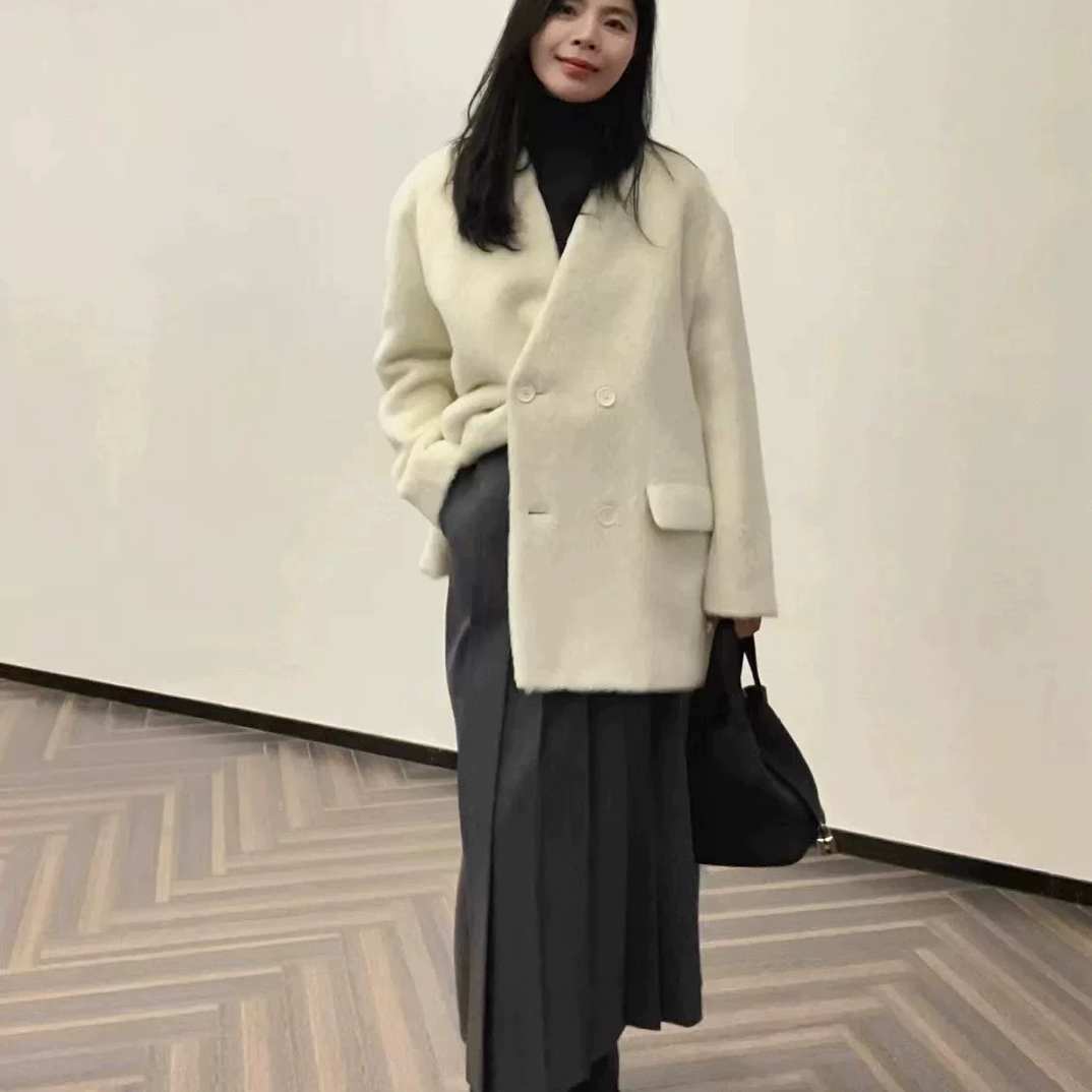 品牌正品 新款苏丽羊绒大衣厚外套