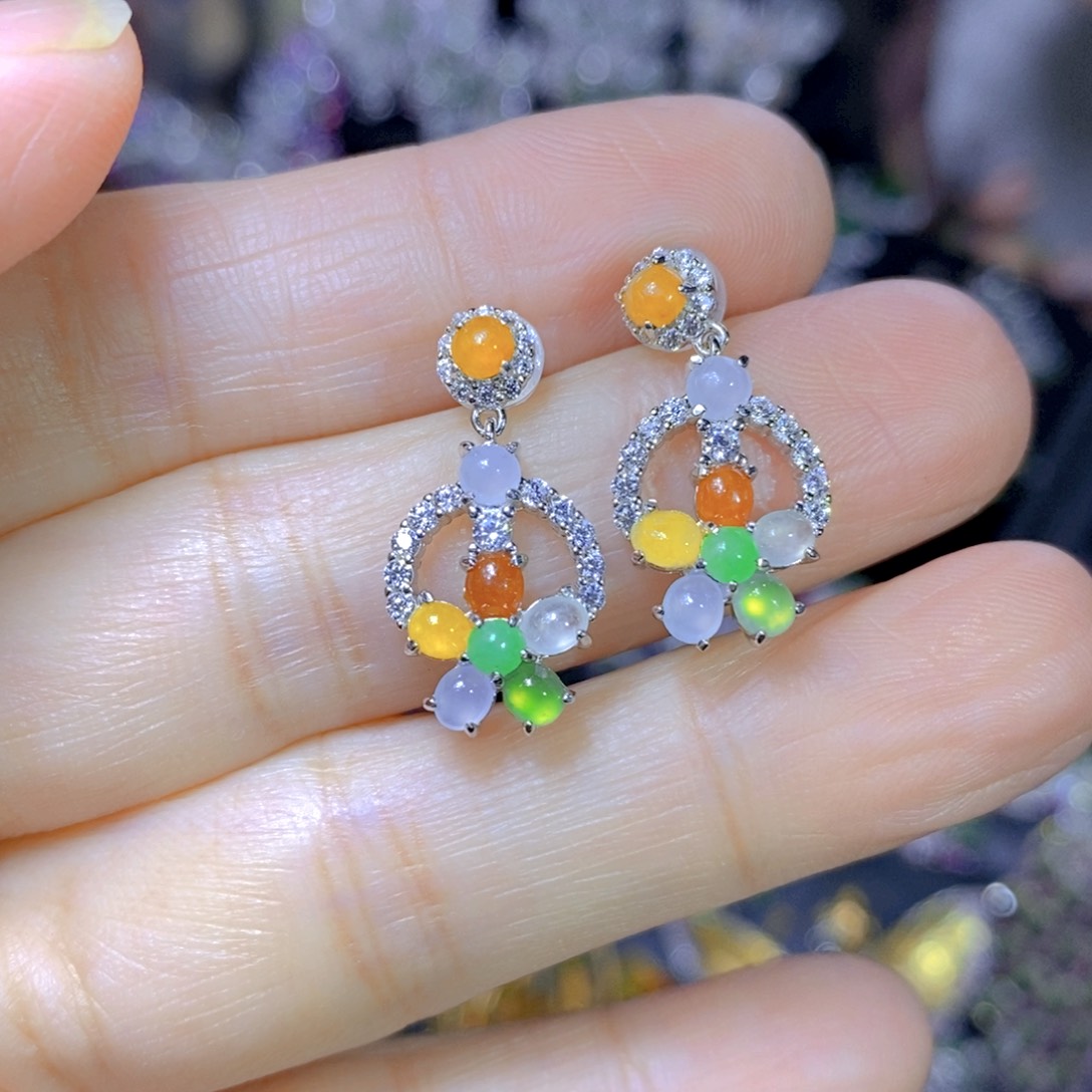 翡翠颈饰银S925镶嵌天然翡翠