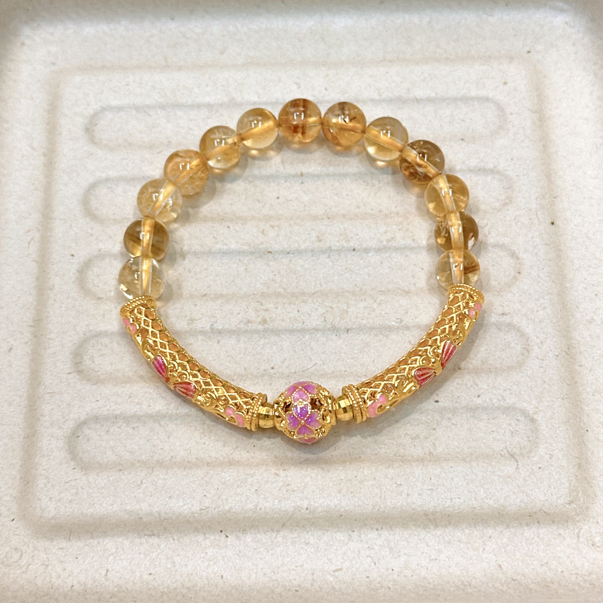 足金配饰设计款7nn天然透体黄塔 晶3D022A5D122C