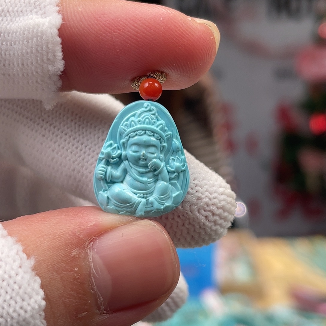 绿松石未镶嵌挂件