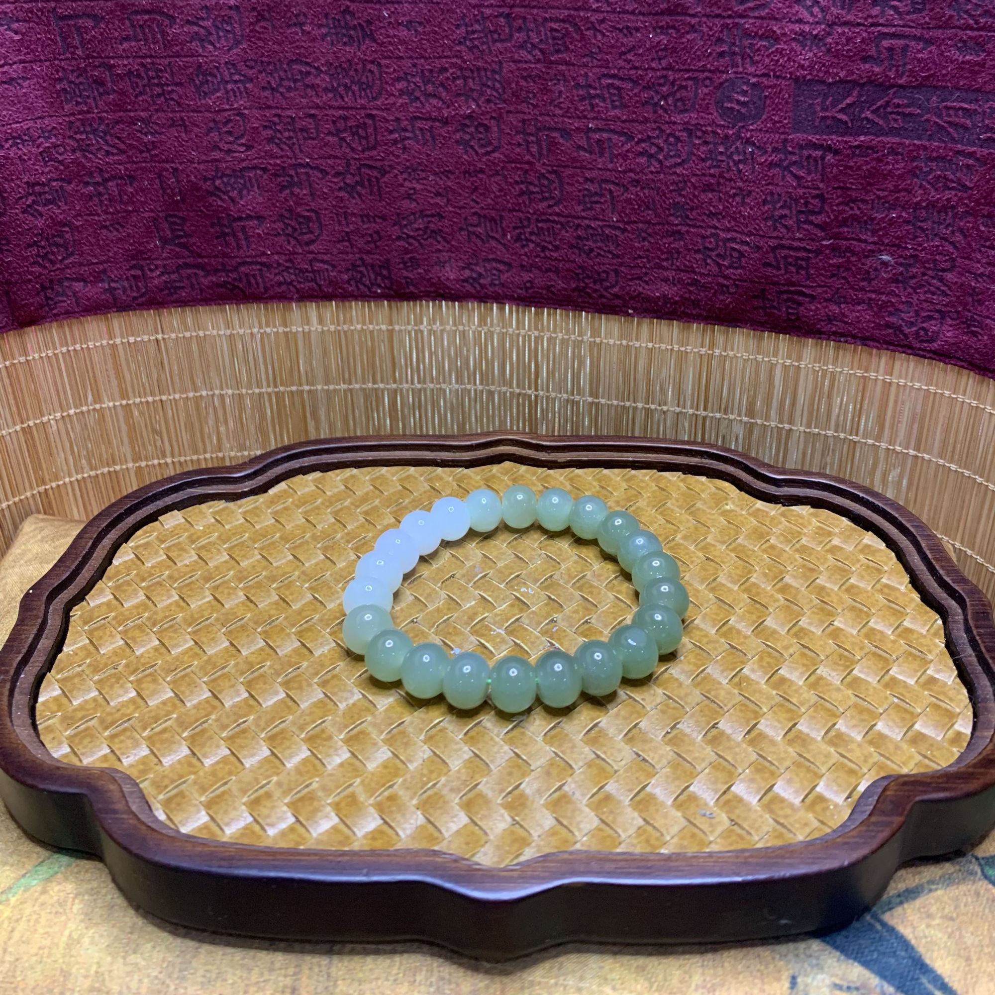 W和田玉渐变算盘珠手串2153