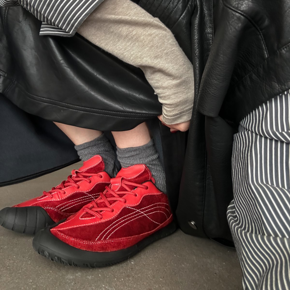 521-2 设计感厚底阿甘鞋女2025秋舒适圆头板鞋复古休闲德训鞋