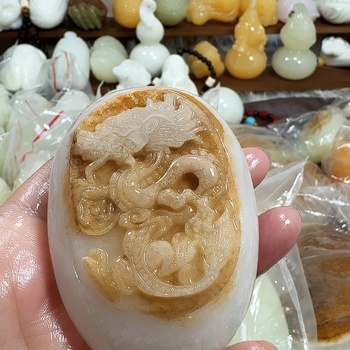 大***明砖雕石头手把件不退不换