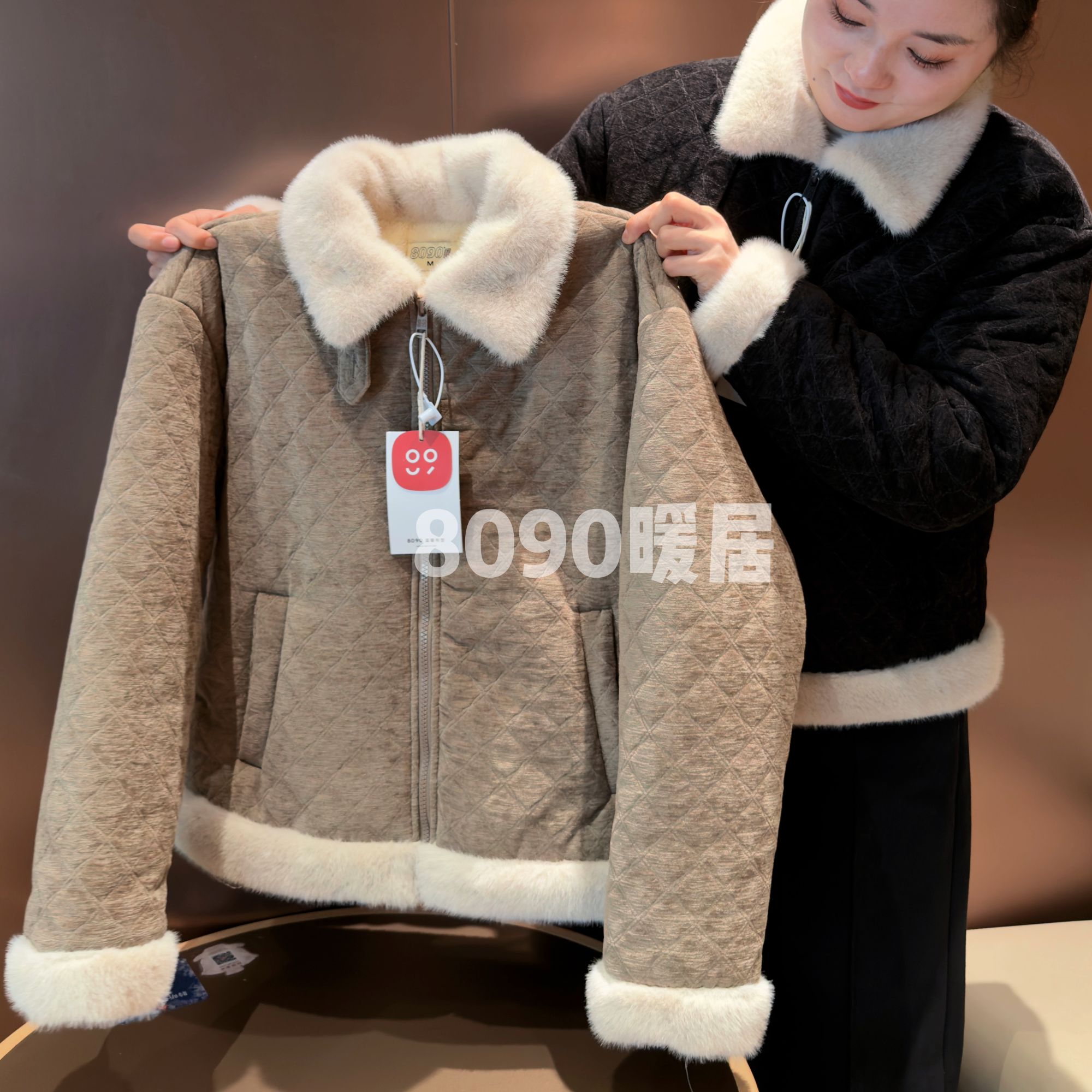 8090暖居【千金】冬季新款实穿主义高定版翻领高级百搭棉服NJ-25161