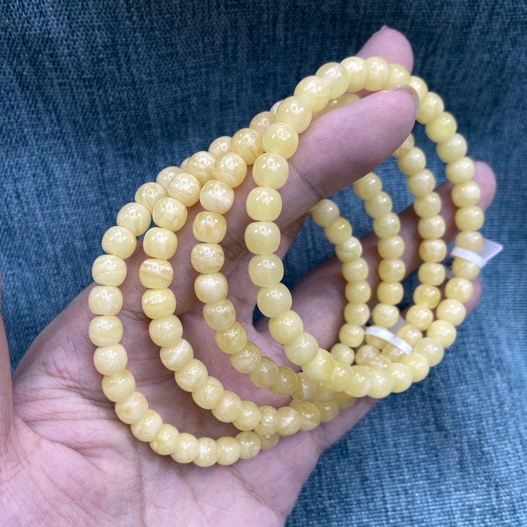 天然琥珀蜜蜡老型手串6mm尺寸