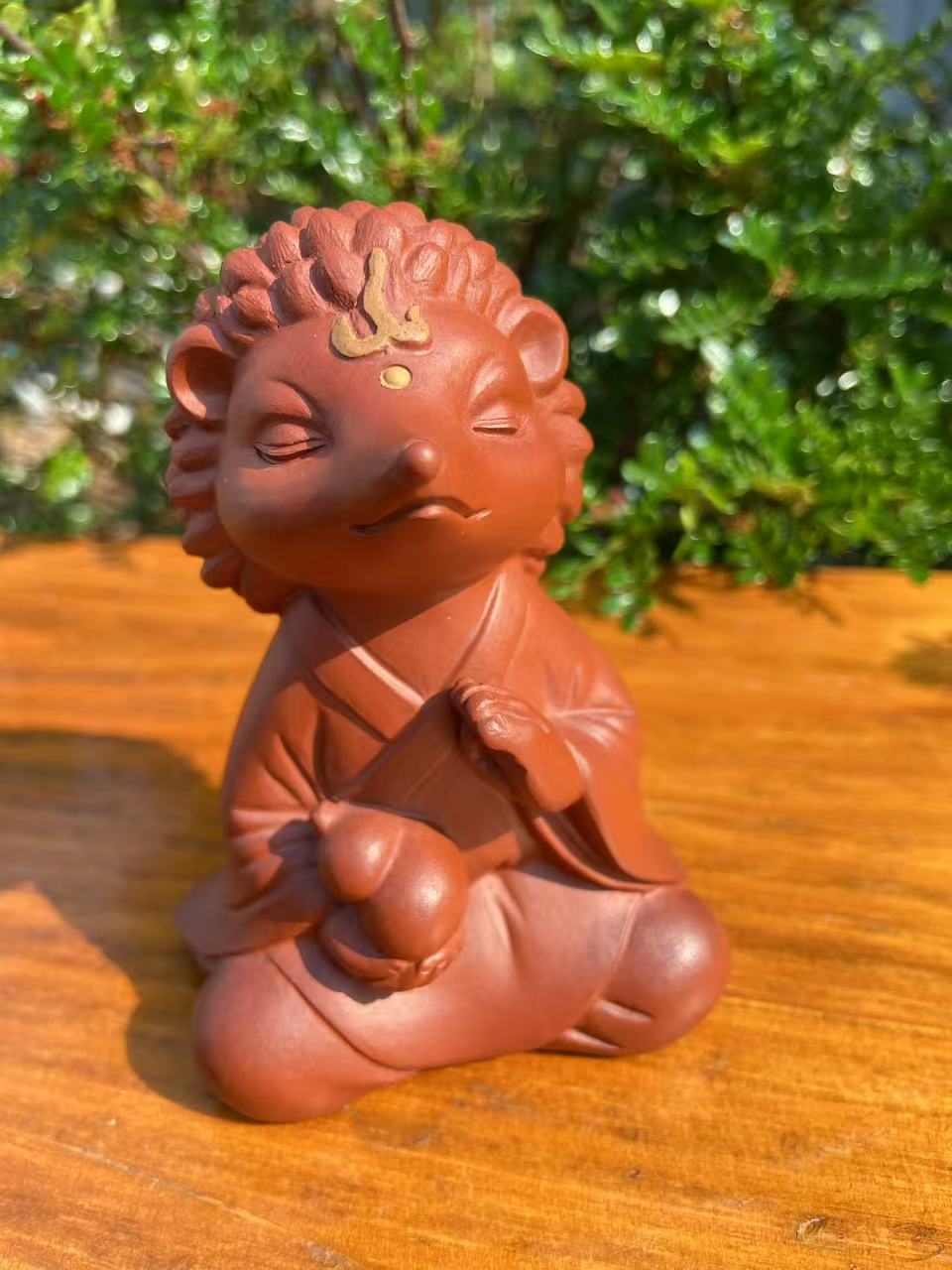 宜兴紫砂朱泥刺仙可盘可玩可养