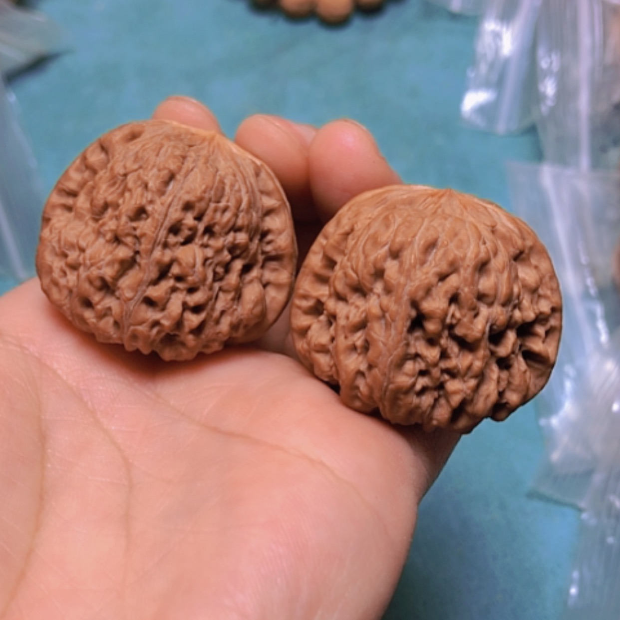 【闪购商品】核桃把件36.5平谷凹底修尖