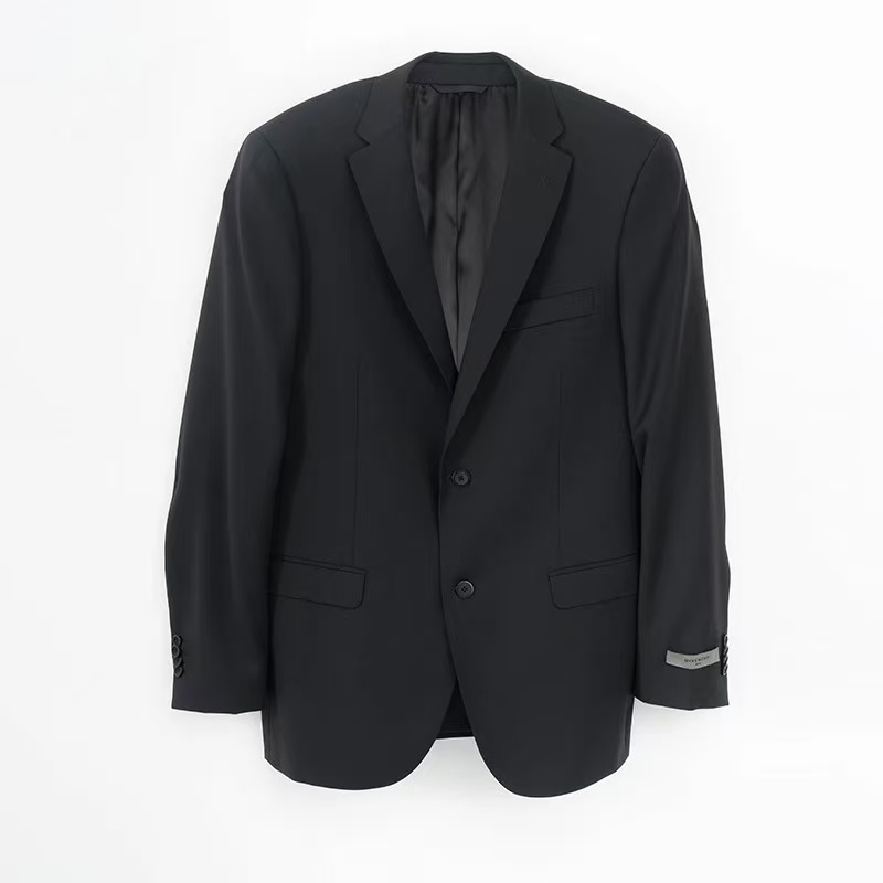 未使用 Givenchy/纪梵希 全黑色羊毛男士西装套装031541/1