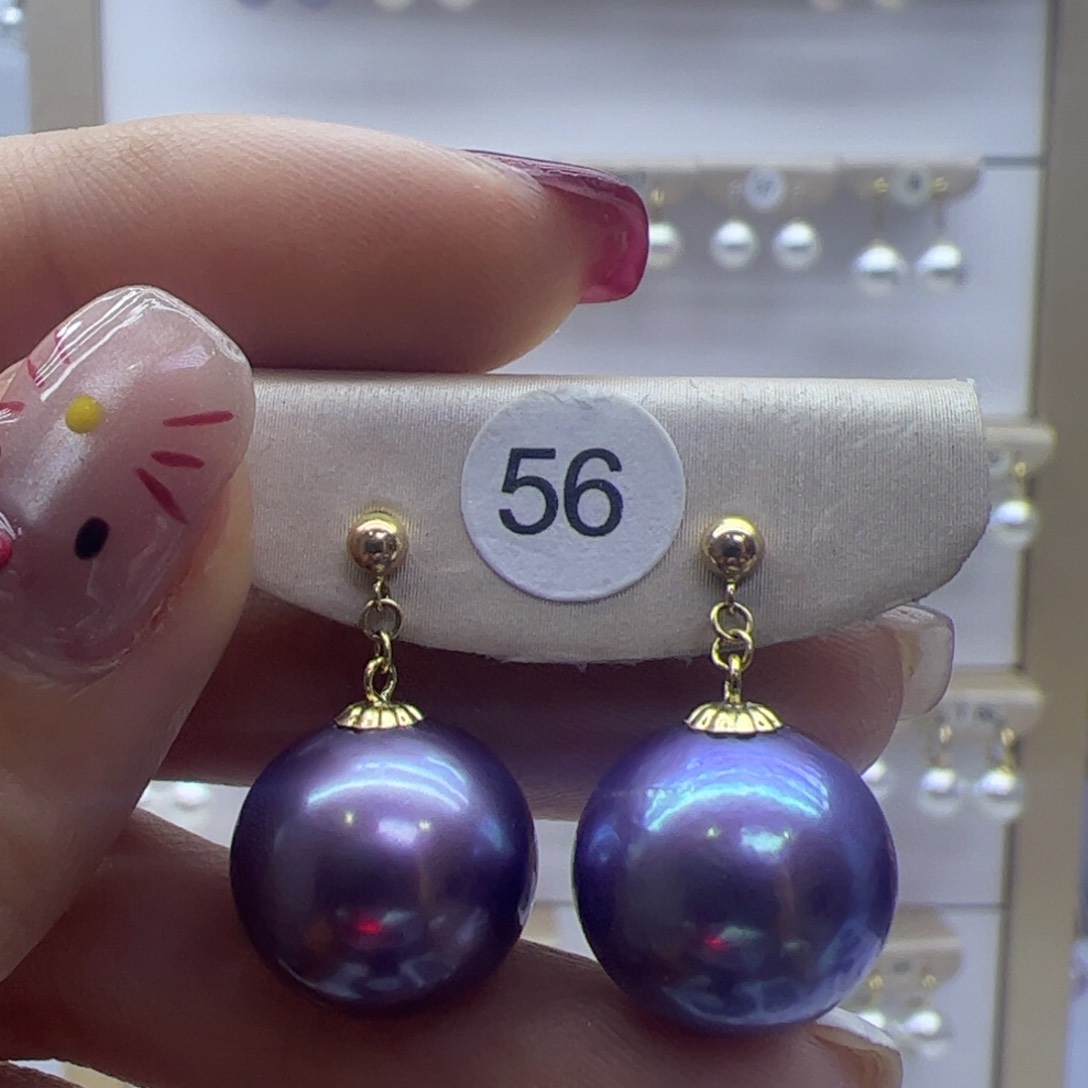 淡水珍珠耳饰18K金镶嵌