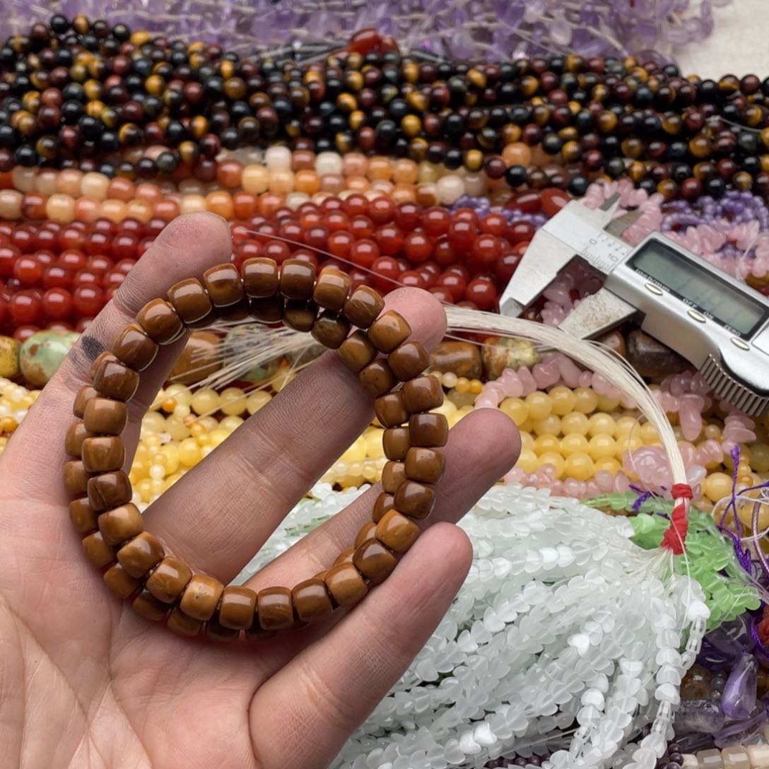 玛瑙/玉髓珠宝半成品未镶嵌一条装8mm库克直切手串