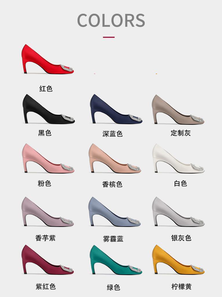 2025年新款小圆头水钻真丝绸缎单鞋