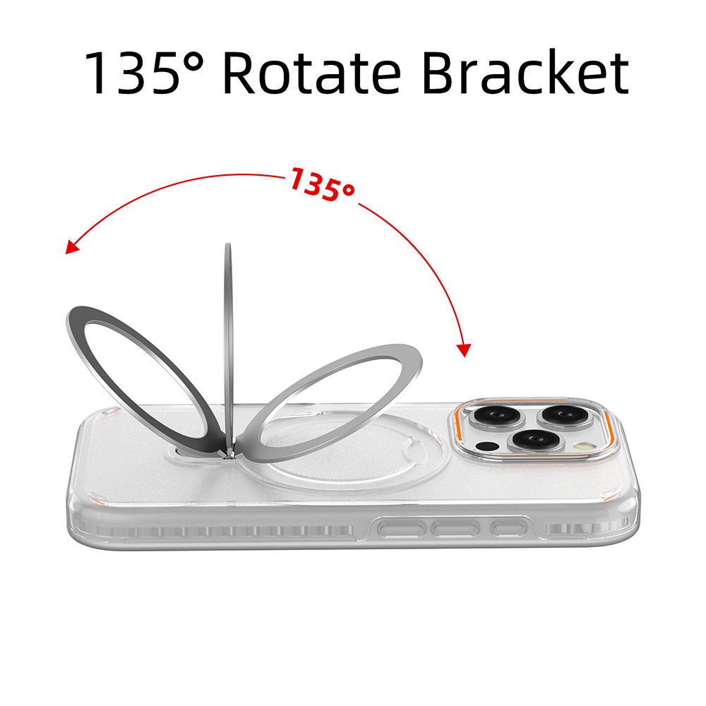 炫彩引磁支架适用苹果16promax手机壳磁吸13pm透明高级感15防摔1