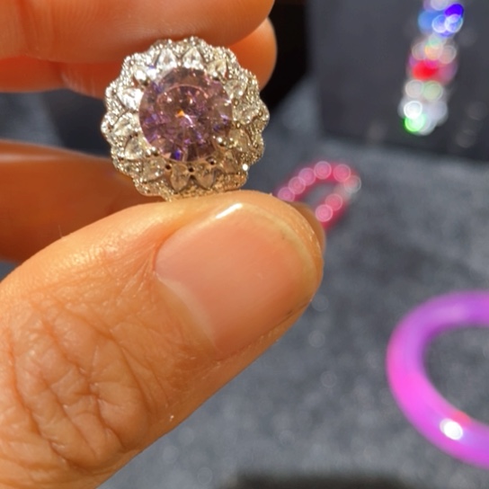 红宝石戒指银S925镶嵌