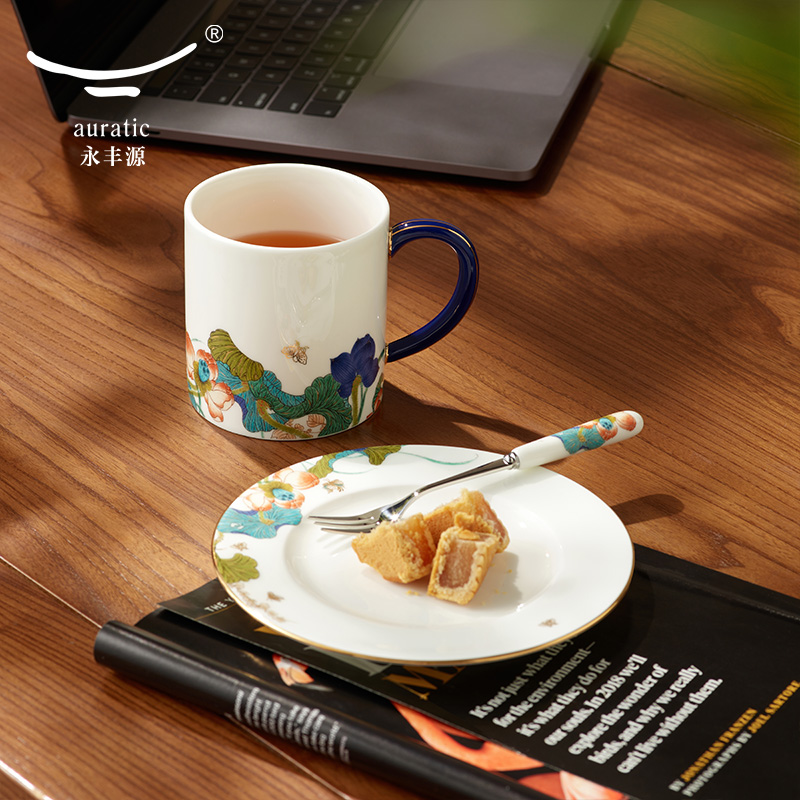 永丰源幸福和鸣3头陶瓷茶歇具轻奢下午茶杯碟精致描金马克杯带碟