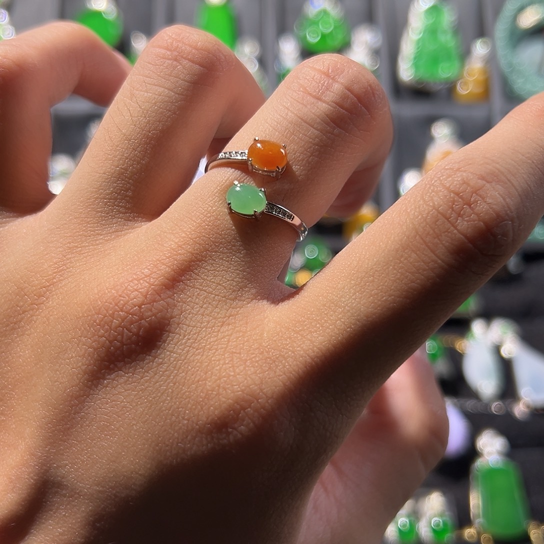 翡翠银S925镶嵌戒指